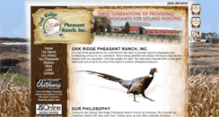 Desktop Screenshot of oakridgepheasantranch.com